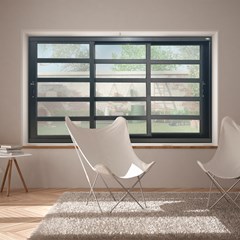 Janela Alumínio Preta Topsul 3 Folhas Móveis Com Travessas Vidro Liso A100xl150 7583 Esquadrisul