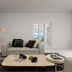 Porta Alumínio Branca Topsul Correr 3 Folhas Móveis Com Travessas Vidro Liso L200xa210 5582 Esquadrisul