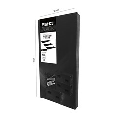 Kit 3 Prateleiras Com Suporte 120x20x40cm Preta 10264.010 Pratk