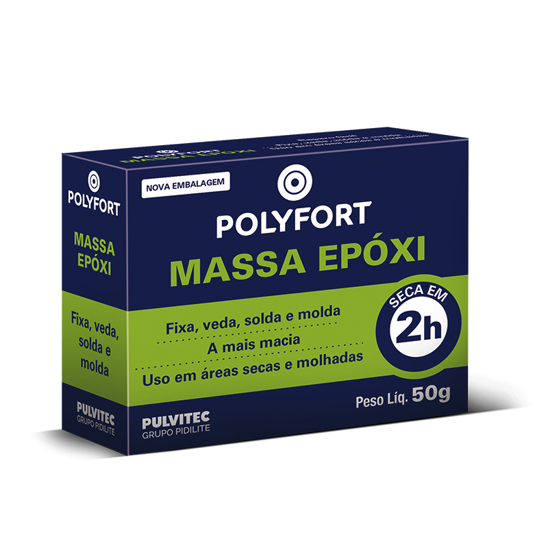 Massa Epoxi Cinza 50g Polyfort