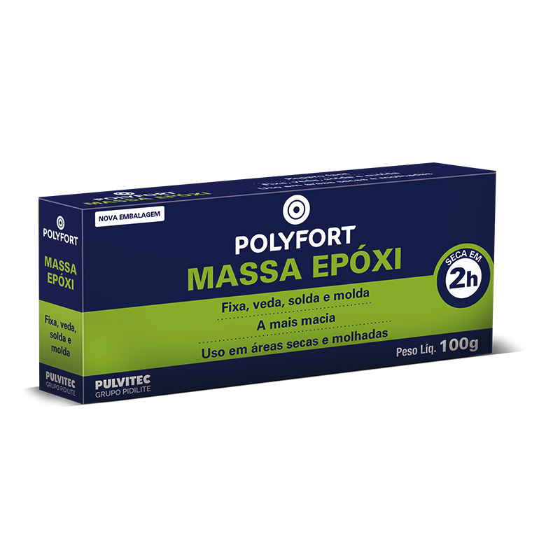 Massa Epoxi Cinza 100g Polyfort