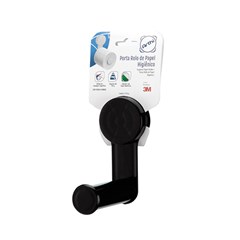 Papeleira Sobrepor Com Fixação Fita Adesiva 3m Plástica Preta 3431 Arthi