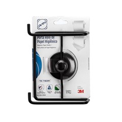 Papeleira Sobrepor Dupla Com Fixação Fita Adesiva 3m Preta 3436 Arthi