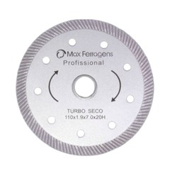 Disco de Corte Diamantado Turbo Diâmetro 110mm Furo 20mm 10266 Max Ferragens