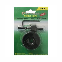 Kit de Serras Copo Aço Carbono 6 Peças (Suporte de Fixação+ Chave+ Serras 32,38,51 E 54mm) 10660 Max Ferragens