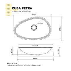 Cuba de Apoio L.43 X C.27 X A.11cm Petra Preta 101981 Cozimax