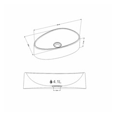 Cuba de Apoio L.43 X C.27 X A.11cm Petra Cinza 101982 Cozimax