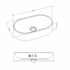 Cuba de Apoio L.43 X C.25 X A.8cm Nimbus Preta 101447 Cozimax