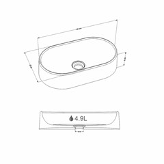 Cuba de Apoio L.43 X C.25 X A.8cm Nimbus Cinza 101443 Cozimax