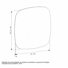Espelho Jade 63 X 60cm Espessura 3mm 101450 Cozimax