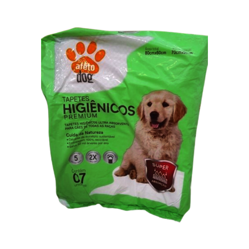 Tapete Higiênico Para Cães 80x60cm Premium Com 7 Unidades Afeto Dog