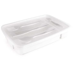 Porta Talheres de Plástico Com Tampa 4 Divisórias 3838 Plasútil