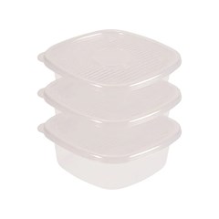 Conjunto de 3 Potes Pop Quadrados 1l 5943 Plasútil