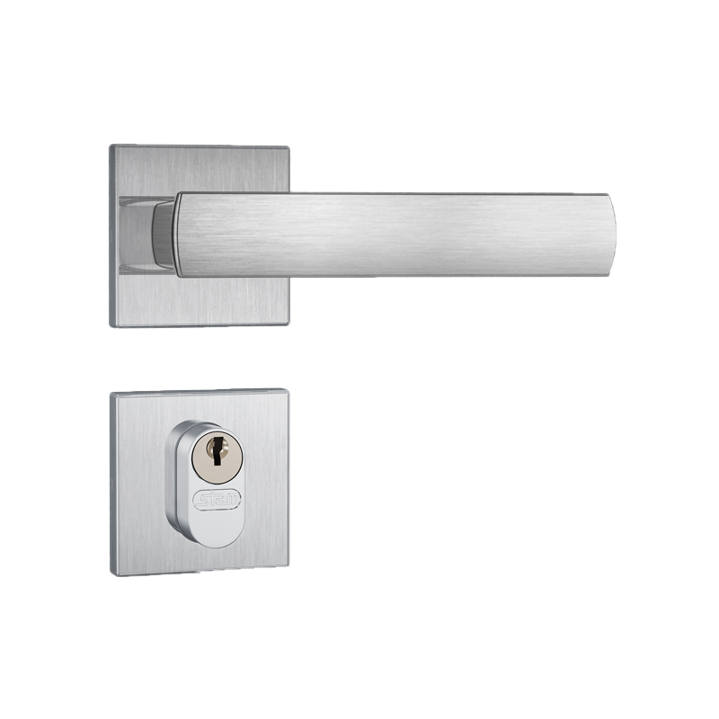 Fechadura Externa Maçaneta Alavanca Roseta Quadrada 803/35 Inox Escovado 41750 Stam