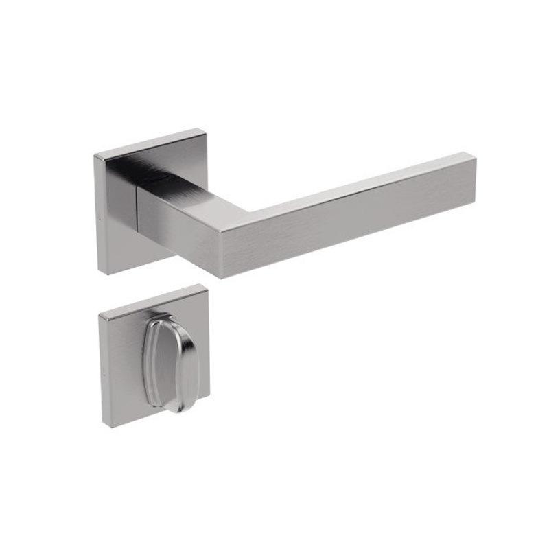 Fechadura Banheiro Maçaneta Alavanca Roseta Quadrada Inox 290 44401 Stam