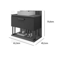 Gabinete Em Mdf Com Lavatório Para Banheiro Duna Cappuccino/Freijó L61,3 X A69 X P45,1cm 22455.50 Mgm