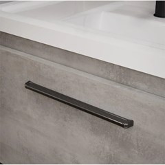 Gabinete Em Mdf Com Lavatório E Espelheira Para Banheiro Metalo Cimento L60 X A55 X P34,1cm 19189.40 Mgm