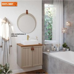 Gabinete Em Mdf Com Lavatório Para Banheiro Alure Cappuccino /Freijó L65 X A93 X P45,1cm 22463.50 Mgm