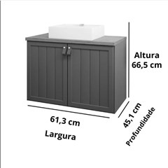 Gabinete Em Mdf Com Lavatório Para Banheiro Alure Cappuccino /Freijó L65 X A93 X P45,1cm 22463.50 Mgm