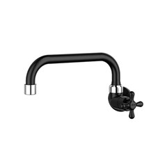 Torneira Cozinha Em Abs Parede Bica Horizontal 1/4 de Volta Marujá Preta 1110955 Viqua