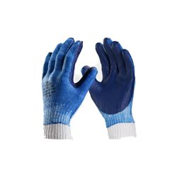 Luva de Proteção Malha Algodão/Látex Tricotada Azul Grande Da36105 Az G Danny