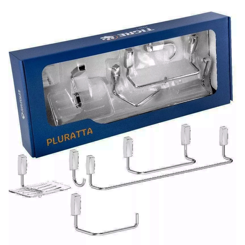 Kit de Acessórios Para Banheiro Metal Cromado 5 Peças Pluratta 5000-Pl-Cr Fabrimar