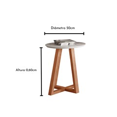 Mesa Lateral Luna 0,50 X 0,50 X 0,60cm Luka Decor