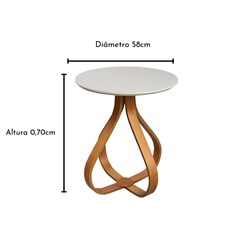 Mesa Lateral Bella 0,58 X 0,58 X 0,70cm Luka Decor