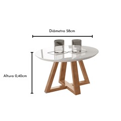 Mesa Centro Luna 0,58 X 0,58 X 0,35/0,40cm Luka Decor