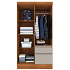 Guarda-Roupa Com Pés 4 Portas Oregon (C.0,46 X L.1,09 X A.2,10m) Cinamomo/Off White Tcil