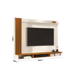 Painel Para Tv Aston Off White/Cedro (Alt.135 X Larg.180 X Prof.45cm) 776221 Edn Móveis