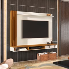 Painel Para Tv Aston Off White/Cedro (Alt.135 X Larg.180 X Prof.45cm) 776221 Edn Móveis