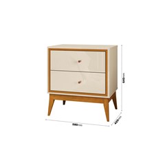 Mesa Cabeçeira Lucca Off White/Cedro (Alt.64 X Larg.58 X Prof.42cm) 47621 Edn Móveis