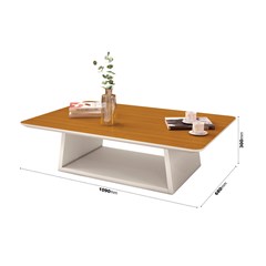Mesa de Centro Holambra Off White/Cedro (Alt.30 X Larg.109 X Prof.68cm) 17658 Edn Móveis