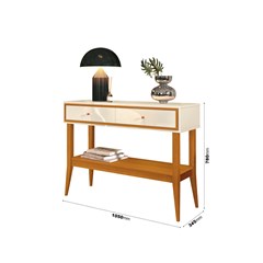 Aparador Bari 105 Off White/Cedro (Alt.78 X Larg.105 X Prof.34,5cm) 87613 Edn Móveis