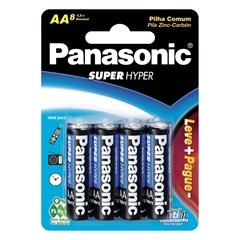 Pilha Pequena Aa 1,5v Zinco/Manganês Com 8 Unidades Um-3shsl8p6 Panasonic