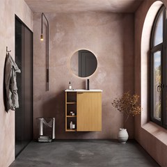 Gabinete Para Banheiro Em Madeira Com Lavatório Hortênsia Larg.62 X Alt.70 X P.36cm Jequitibá 102079 Cozimax