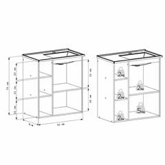 Gabinete Para Banheiro Em Madeira Com Lavatório Hortênsia Larg.62 X Alt.70 X P.36cm Jequitibá 102079 Cozimax