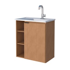 Gabinete Para Banheiro Em Madeira Com Lavatório Hortênsia Larg.62 X Alt.70 X P.36cm Jequitibá 102079 Cozimax