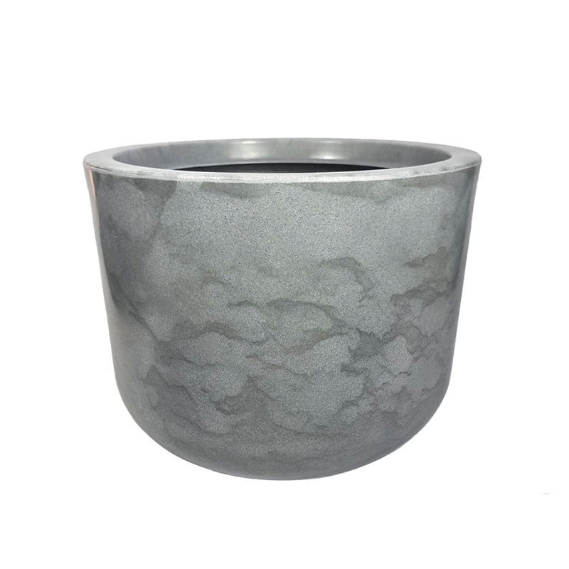 Vaso Decorativo Para Plantas 20l (27,5 X 36 X 24cm) Veneza Branco Carrara Vep1-Bc Vouga Decor