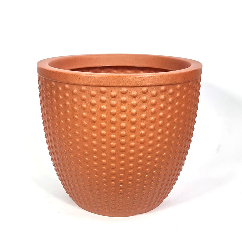 Vaso Decorativo Para Plantas 10,5l (25 X 27,5 X 18,5cm) Pérola Terracota Pep1-Tc Vouga Decor