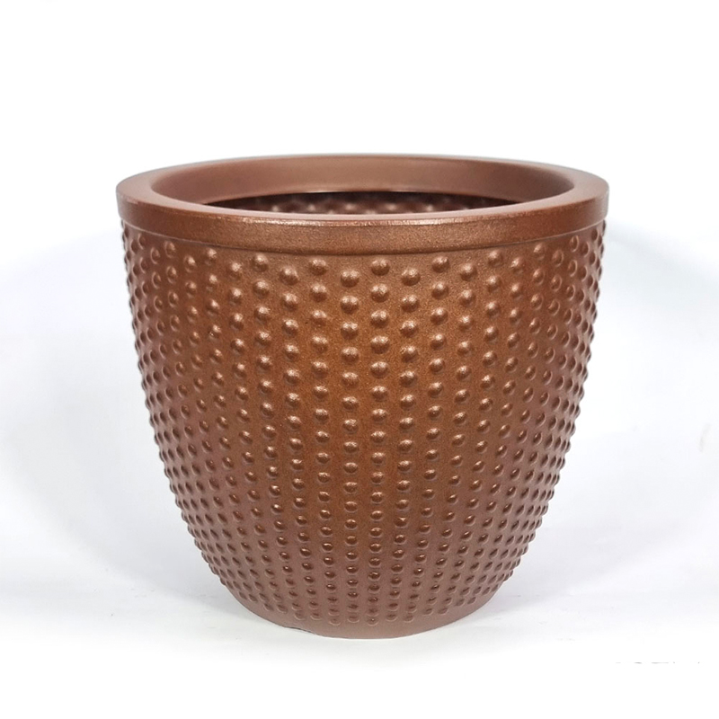 Vaso Decorativo Para Plantas 10,5l (25 X 27,5 X 18,5cm) Pérola Ferrugem Pep1-Fe Vouga Decor