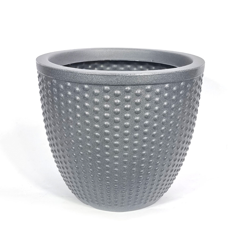 Vaso Decorativo Para Plantas 10,5l (25 X 27,5 X 18,5cm) Pérola Chumbo Pep1-Ch Vouga Decor