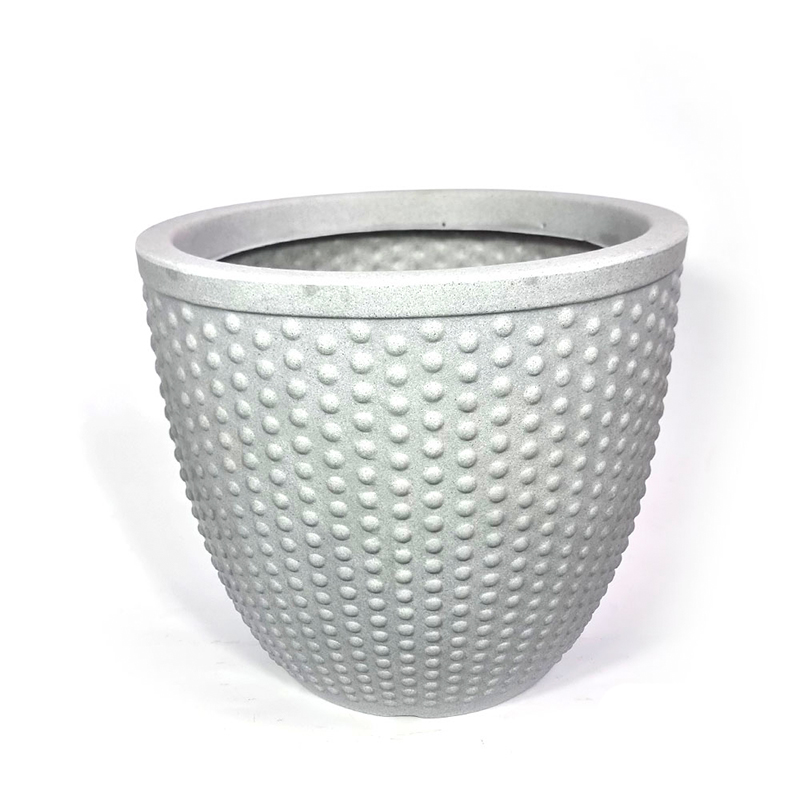 Vaso Decorativo Para Plantas 10,5l (25 X 27,5 X 18,5cm) Pérola Branco Carrara Pep1-Bc Vouga Decor