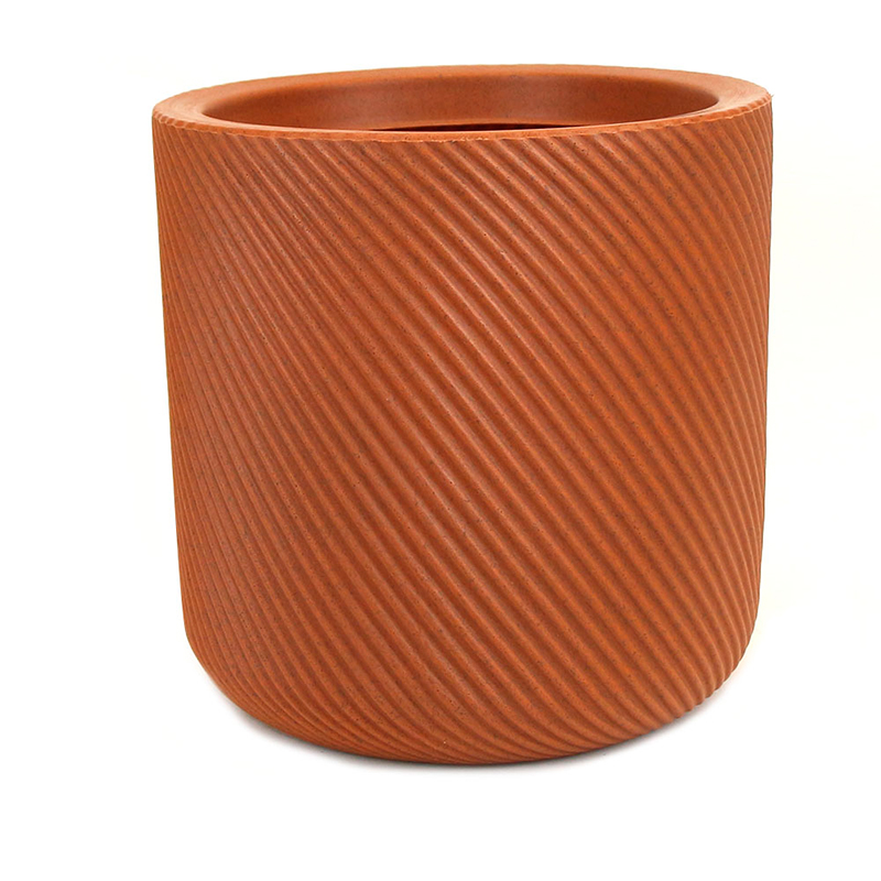 Vaso Decorativo Para Plantas 19l (29 X 29 X 22cm) Vite Cilindro Terracota Vcp1-Tc Vouga Decor