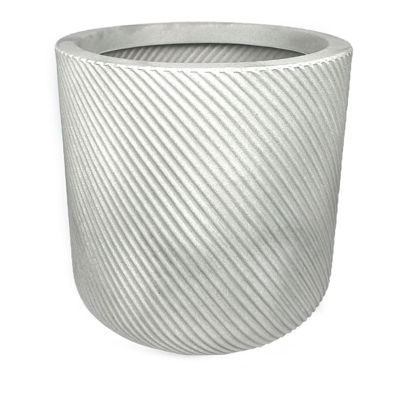 Vaso Decorativo Para Plantas 19l (29 X 29 X 22cm) Vite Cilindro Branco Carrara Vcp1-Bc Vouga Decor