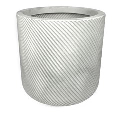 Vaso Decorativo Para Plantas 19l (29 X 29 X 22cm) Vite Cilindro Branco Carrara Vcp1-Bc Vouga Decor