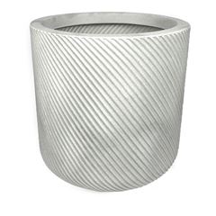 Vaso Decorativo Para Plantas 18,5l (24 X 24 X 18,5cm) Vite Cilindro Branco Carrara Vcp0-Bc Vouga Decor