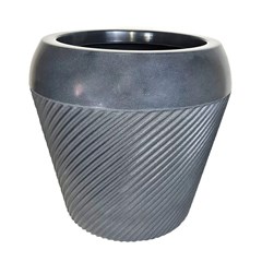 Vaso Decorativo Para Plantas 8,7l (25 X 23 X 17cm) Vite Majestic Chumbo Mvp0-Ch Vouga Decor