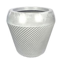 Vaso Decorativo Para Plantas 8,7l (25 X 23 X 17cm) Vite Majestic Branco Carrara Mvp0-Bc Vouga Decor